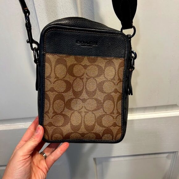 Coach Signature Canvas & Leather Crossbody Bag - Picture 1 of 6